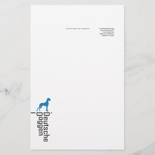 Briefpapier Deutsche Doggen (Vorderseite)