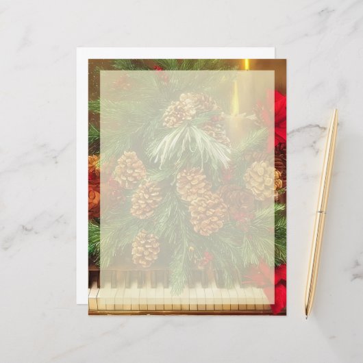 Briefpapier für Weihnachtspiano (Vorderseite/Rückseite Beispiel)