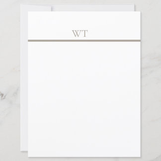 Briefpapier mit Monogramm und Taupe-Strich