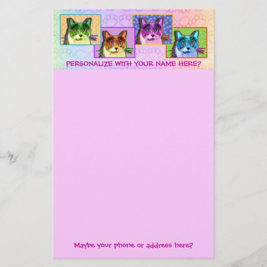 Briefpapier - Pop-Kunst-Tom-Katze (Vorderseite)