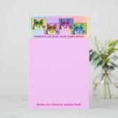 Briefpapier - Pop-Kunst-Tom-Katze (Stehend Vorderseite)