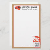 Briefpapier-Schablonen-Meeresfrüchte-Restaurant Briefpapier (Vorne/Hinten)