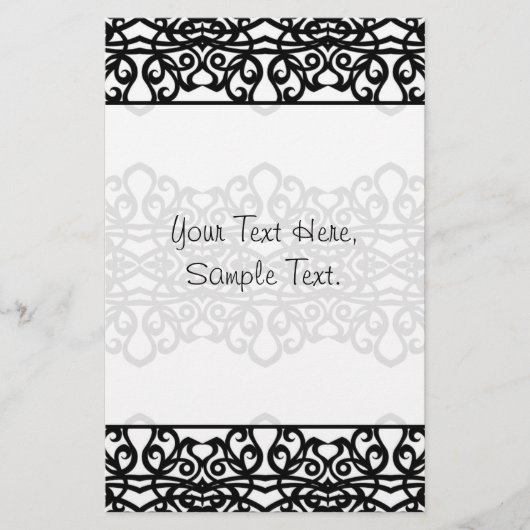 Briefpapier-Spitze-Stickerei-Entwurf Briefpapier (Vorderseite)