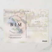 Brieftafelkollage Save the Date Folie Einladungspostkarte (Rückseite)