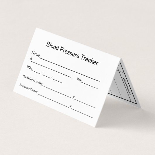 Brieftasche für den Blutdruck Visitenkarten (Vorderseite)