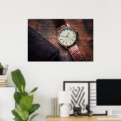 Brieftasche und Uhr. Geschäftsobjekte Poster (Heimbüro)