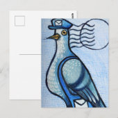 Brieftauben-Post-Humor Postkarte (Vorne/Hinten)