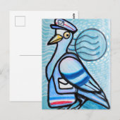 Brieftaubenpost Humor Postkarte (Vorne/Hinten)