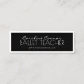 Brieftelehrer Schwarz-Weiß-Karte Mini Visitenkarte (Vorderseite)