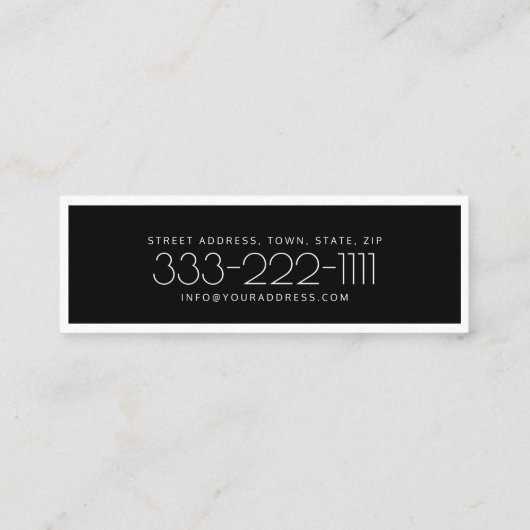 Brieftelehrer Schwarz-Weiß-Karte Mini Visitenkarte (Rückseite)