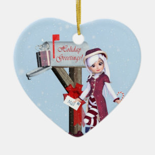 Briefträger Elf Mailbox und Geschenke Ornament