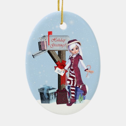 Briefträger Elf Mailbox und Geschenke Ornament (Hinten)