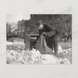Briefträger im Schnee, 1922 Postkarte