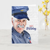 Briefträger kaukasisch männlich männlich Post Gebu Karte (Gelbe Blume)