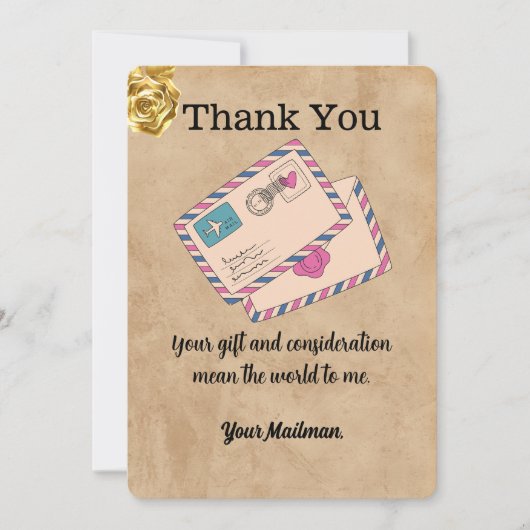 Briefträger Postal Mail Carrier Dankeskarte (Vorderseite)