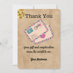 Briefträger Postal Mail Carrier Dankeskarte
