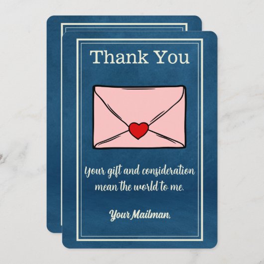 Briefträger Postal Mail Carrier senden Dankeskarte (Vorne/Hinten)