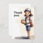 Briefträgerin Dankeskarte (Vorne/Hinten)