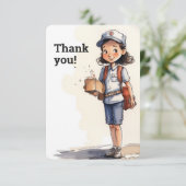 Briefträgerin Dankeskarte (Stehend Vorderseite)