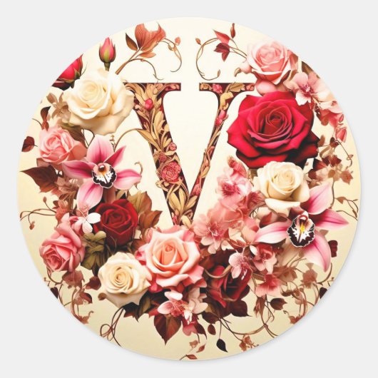 Briefumschlag V Runder Aufkleber (Vorderseite)