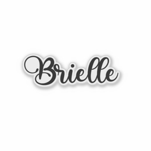 Brielle Name - Handgeschriebene Kalligrafie Aufkleber (Vorderseite)