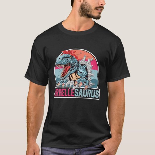 Brielle Saurus Funny Personalisiert Dinosaur T Rex T-Shirt (Vorderseite)