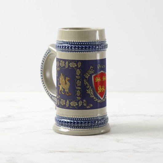 Brien/Bryan Irish Shield Griffin Stein Bierglas (Vorderseite Links)