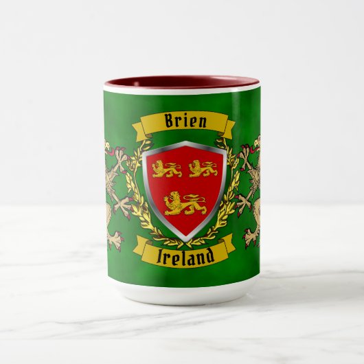 Brien/Bryan Irish Shield & Griffins Personalisiert Tasse (Zentrum)