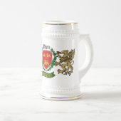 Brien/Bryan Irish Shield w. Griffins Personalisier Bierglas (VorderseiteRechts)