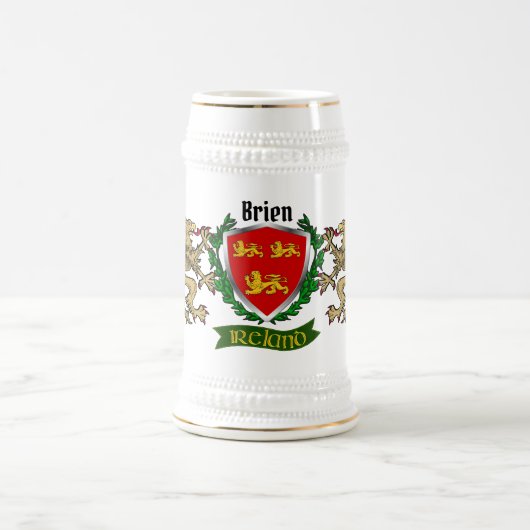 Brien/Bryan Irish Shield w. Griffins Personalisier Bierglas (Mittel)