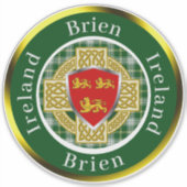 Brien Irish Shield & Celtic Cross Personalisiert Aufkleber (Vorderseite)