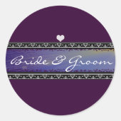 Brien und Groom Sun Rays Vellum und Grenzen Runder Aufkleber (Vorderseite)