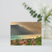 Brienz Schweiz & Brienzersee & Schweizer Alpen Postkarte (Stehend Vorderseite)