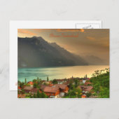 Brienz Schweiz & Brienzersee & Schweizer Alpen Postkarte (Vorne/Hinten)