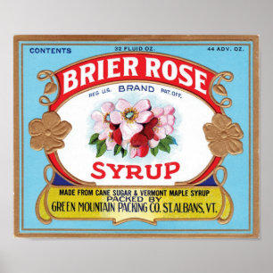 Brier Rose Vintag Sirup Label Poster