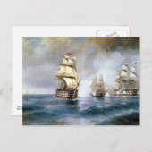 Brig Mercury von zwei türkischen Schiffen angegrif Postkarte (Vorne/Hinten)