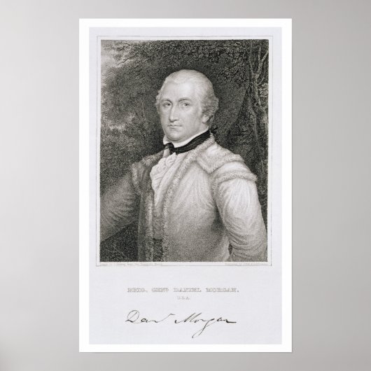 Brigadegeneral Daniel Morgan (1736-1802) Grav Poster (Vorne)