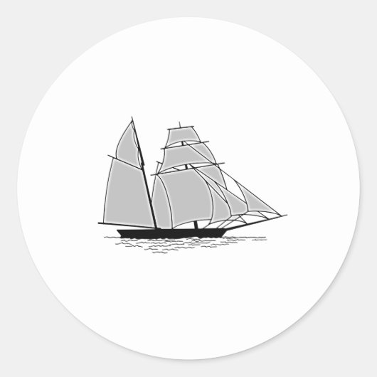 Brigantine-Logo Runder Aufkleber (Vorderseite)