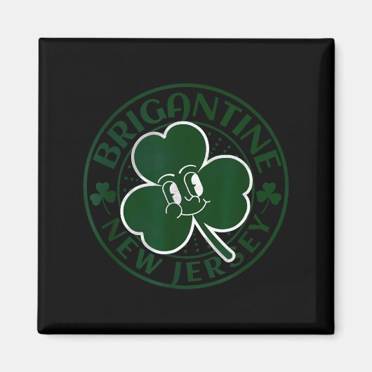 Brigantine New Jersey Irish Shamrock Nj Retro Souv Magnet (Vorne)