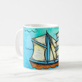 Brigantine-Piraten-Segeln-Schiffs-Tasse Kaffeetasse (Vorderseite Links)