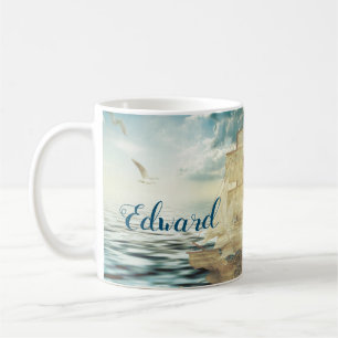 Brigantine Sailboat & Seagulls Kaffeetasse