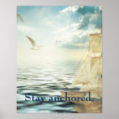 Brigantine Sailboat & Seagulls Poster (Vorne)