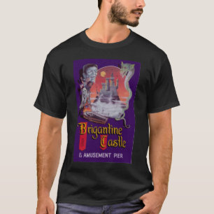 Brigantine-Schloss-Plakat-Shirt auf Schwarzem T-Shirt
