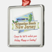 Brigantine-Strand NJ Silbernes Ornament (Links)