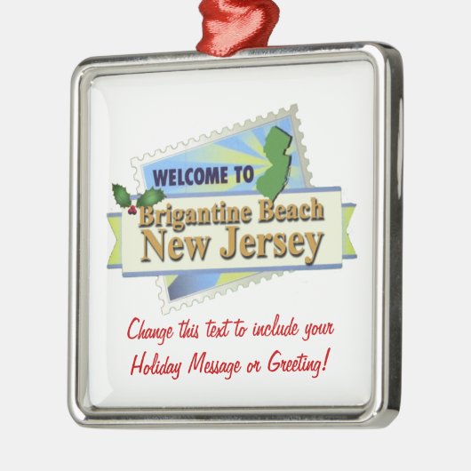 Brigantine-Strand NJ Silbernes Ornament (Links)