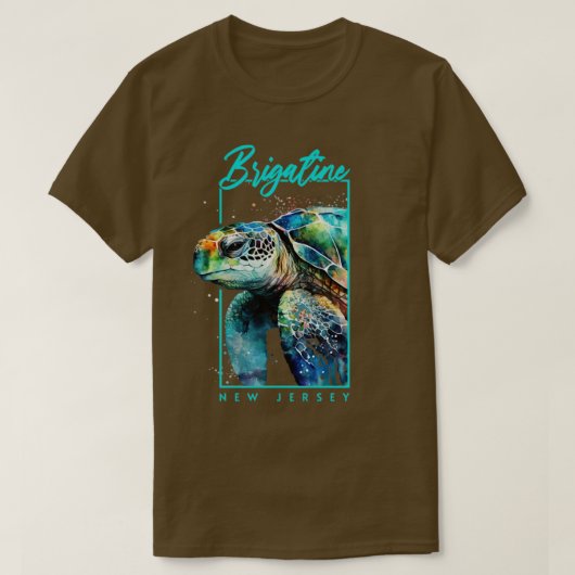 Brigatine New Jersey Wasserfarbe Meer Schildkröte T-Shirt (Design vorne)