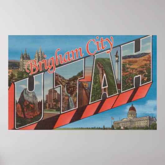 Brigham City, Utah - Große Briefmarkenszenen Poster (Vorne)