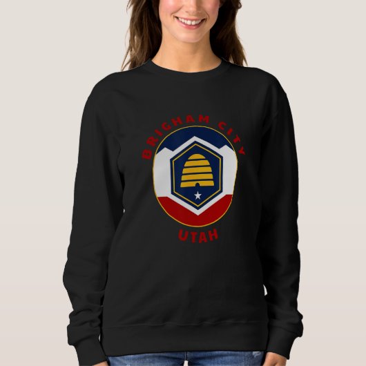 Brigham City Utah New UT Flag Beehive Vacation Sou Sweatshirt (Vorderseite)