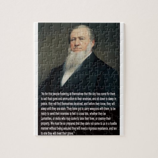 Brigham Young auf Gewehren Puzzle (Vertikal)