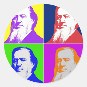 Brigham Young Pop Art Runder Aufkleber